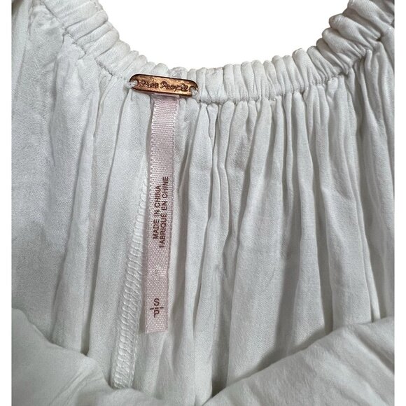 FREE PEOPLE JANIE EYELET RUFFLE MINI TUNIC DRESS Small Size White Embroidery - Picture 7 of 14
